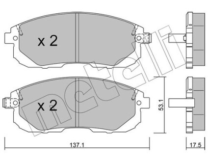 Комплект тормозных колодок (дисковых).) Metelli 22-0876-1