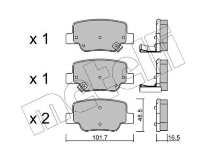 Комплект тормозных колодок (дисковых).) Metelli 22-0880-0