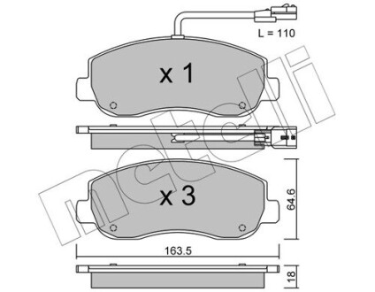 Комплект тормозных колодок (дисковых).) Metelli 22-0898-0