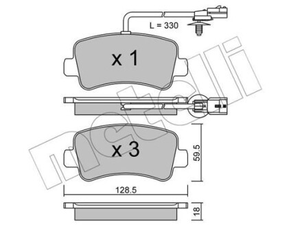 Комплект тормозных колодок (дисковых).) Metelli 22-0899-0