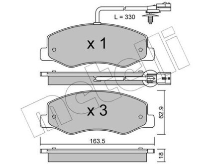 Комплект тормозных колодок (дисковых).) Metelli 22-0900-0