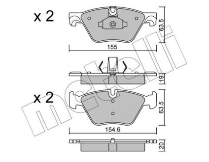 Комплект гальмівних колодок (дискових) Metelli 22-0917-0