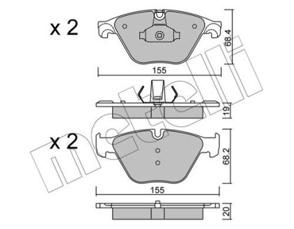 Комплект гальмівних колодок (дискових) Metelli 22-0918-0 (фото 1)