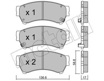 Комплект гальмівних колодок (дискових) Metelli 22-0924-0