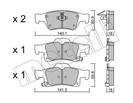 Комплект тормозных колодок (дисковых).) Metelli 22-0928-0