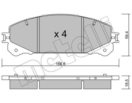 Комплект тормозных колодок (дисковых).) Metelli 22-0938-1