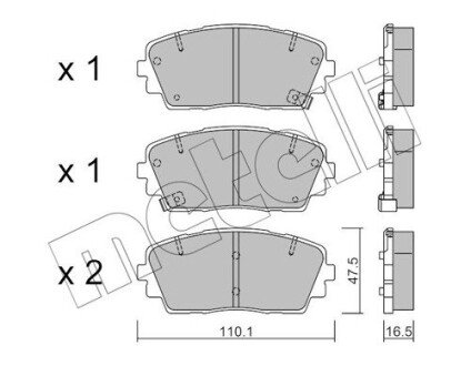 Комплект тормозных колодок (дисковых).) Metelli 22-0941-0