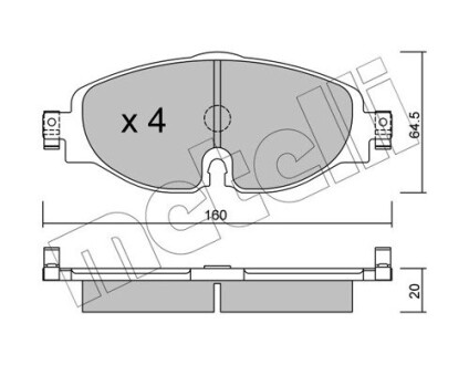 Комплект тормозных колодок (дисковых).) Metelli 22-0950-0