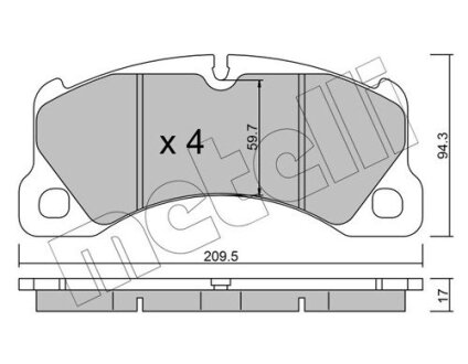 Комплект тормозных колодок (дисковых).) Metelli 22-0957-3