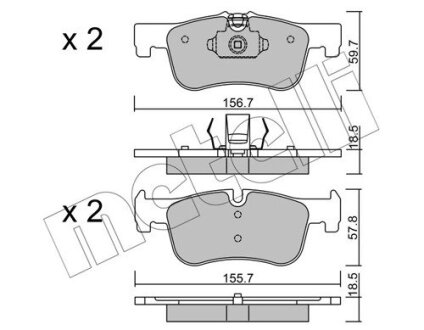 Комплект тормозных колодок (дисковых).) Metelli 22-0959-0