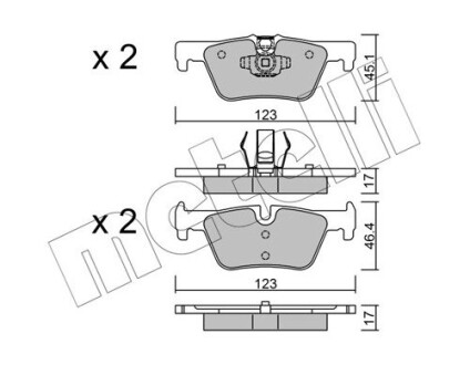 Комплект тормозных колодок (дисковых).) Metelli 22-0962-0