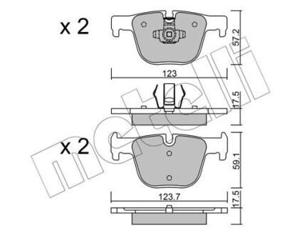 Комплект гальмівних колодок (дискових) Metelli 22-0963-0