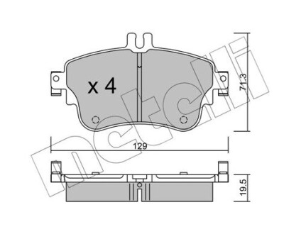 Комплект тормозных колодок (дисковых).) Metelli 22-0964-0