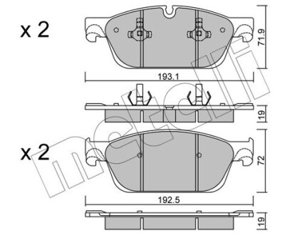 Комплект тормозных колодок (дисковых).) Metelli 22-0967-0