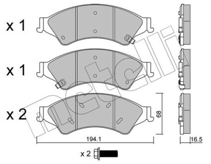 Комплект тормозных колодок (дисковых).) Metelli 22-0971-0