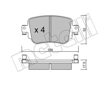 Комплект тормозных колодок (дисковых).) Metelli 22-0980-0