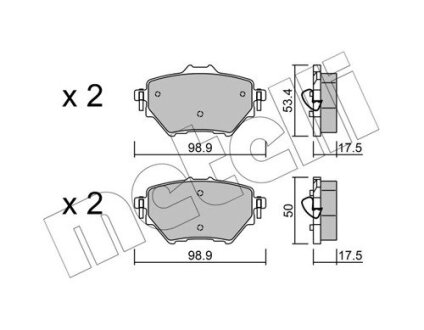 Комплект тормозных колодок (дисковых).) Metelli 22-0987-0