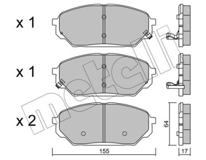 Комплект гальмівних колодок (дискових) Metelli 22-0999-0 (фото 1)