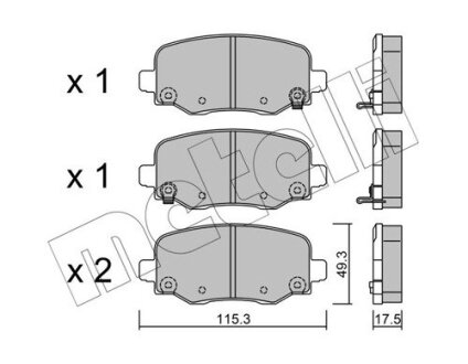 Комплект гальмівних колодок (дискових) Metelli 22-1002-1