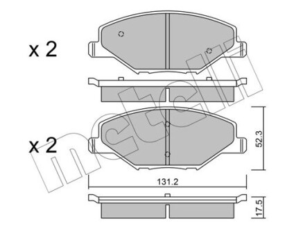 Комплект тормозных колодок (дисковых).) Metelli 22-1006-0