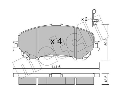 Комплект гальмівних колодок (дискових) Metelli 22-1010-0