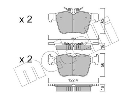 Комплект тормозных колодок (дисковых).) Metelli 22-1020-0