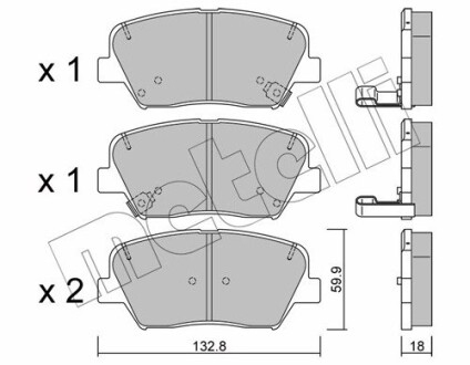 Комплект гальмівних колодок (дискових) Metelli 22-1026-0