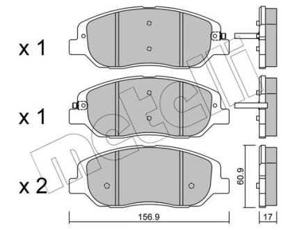 Комплект тормозных колодок (дисковых).) Metelli 22-1031-0