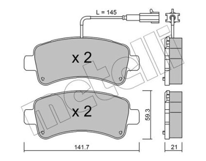 Комплект тормозных колодок (дисковых).) Metelli 22-1033-0