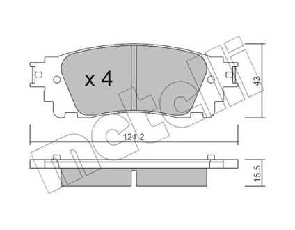 Комплект тормозных колодок (дисковых).) Metelli 22-1041-0