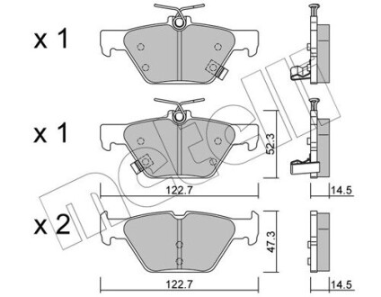 Комплект тормозных колодок (дисковых).) Metelli 22-1087-0