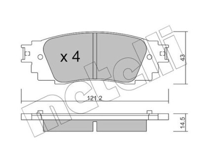 Комплект гальмівних колодок (дискових) Metelli 22-1089-0