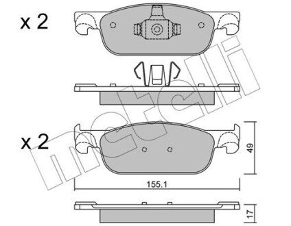 Комплект тормозных колодок (дисковых).) Metelli 22-1109-0