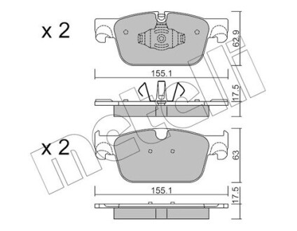 Комплект тормозных колодок (дисковых).) Metelli 22-1119-0