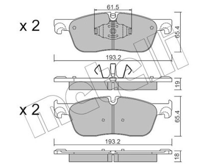 Комплект тормозных колодок (дисковых).) Metelli 22-1123-0