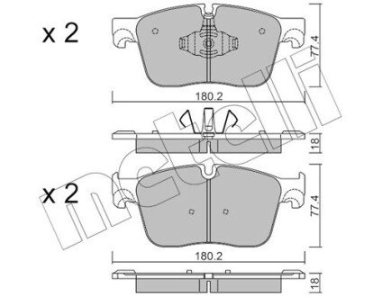 Комплект гальмівних колодок (дискових) Metelli 22-1124-0