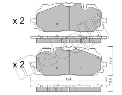 Комплект тормозных колодок (дисковых).) Metelli 22-1128-0