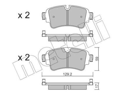 Комплект тормозных колодок (дисковых).) Metelli 22-1129-0