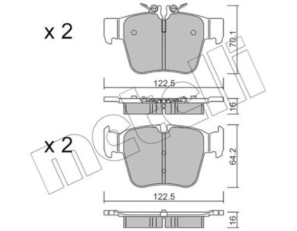 Комплект тормозных колодок (дисковых).) Metelli 22-1135-0