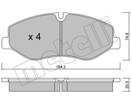 Комплект тормозных колодок (дисковых).) Metelli 22-1139-0