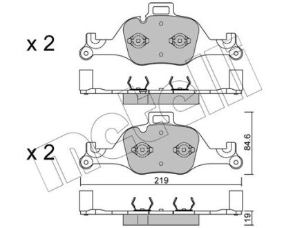 Комплект гальмівних колодок (дискових) Metelli 22-1145-0