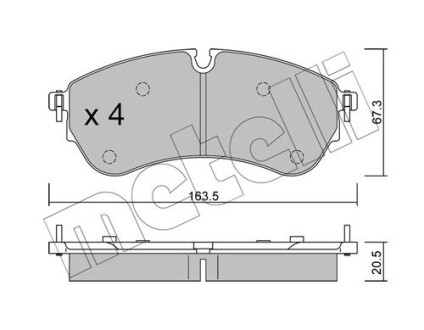 Комплект гальмівних колодок (дискових) Metelli 22-1173-0