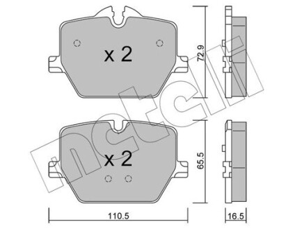 Комплект тормозных колодок (дисковых).) Metelli 22-1266-0