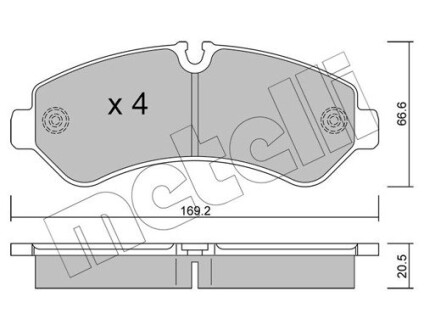 Комплект тормозных колодок (дисковых).) Metelli 22-1276-0