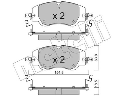 Комплект гальмівних колодок (дискових) Metelli 22-1350-0