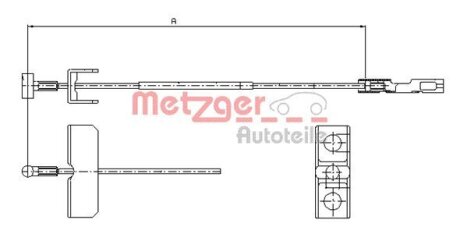 Трос ручного гальма METZGER 11.6802