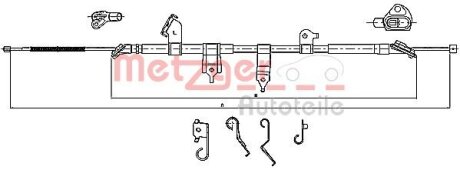 Трос ручного гальма METZGER 17.1566