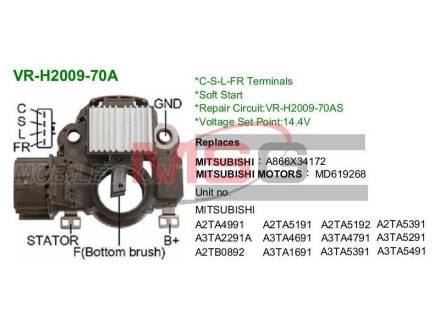 Регулятор напруги генератора MOBILETRON VRH200970A