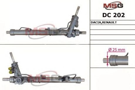 Рульова рейка з ГПК нова Renault Duster 10-18, Dacia Duster 10-17 MSG DC202 (фото 1)