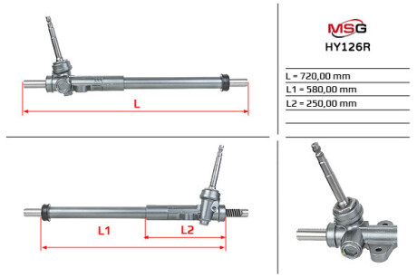 Рулевая рейка без ГПК восстановлена Hyundai Santa FE 12-18, Kia Sorento 14-20 MSG HY126R